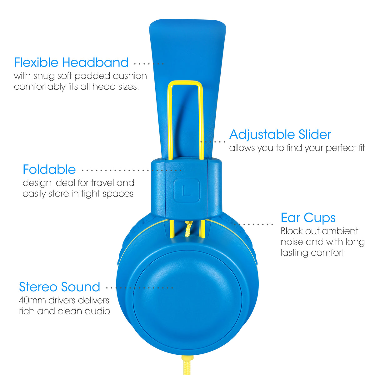 K33 Series On Ear Kids Headphones by noot products